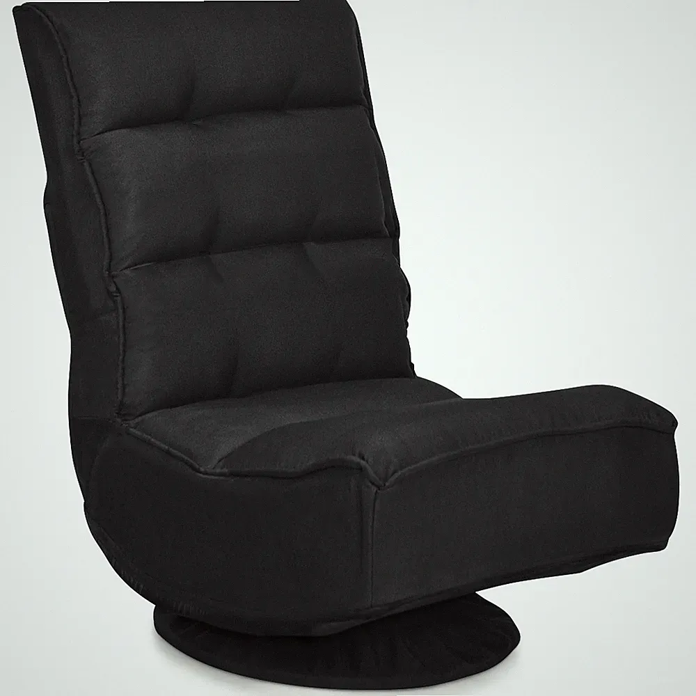 Costway 360 Degree Swivel Floor Gaming Chair 6-Position Folding Lazy Sofa Black