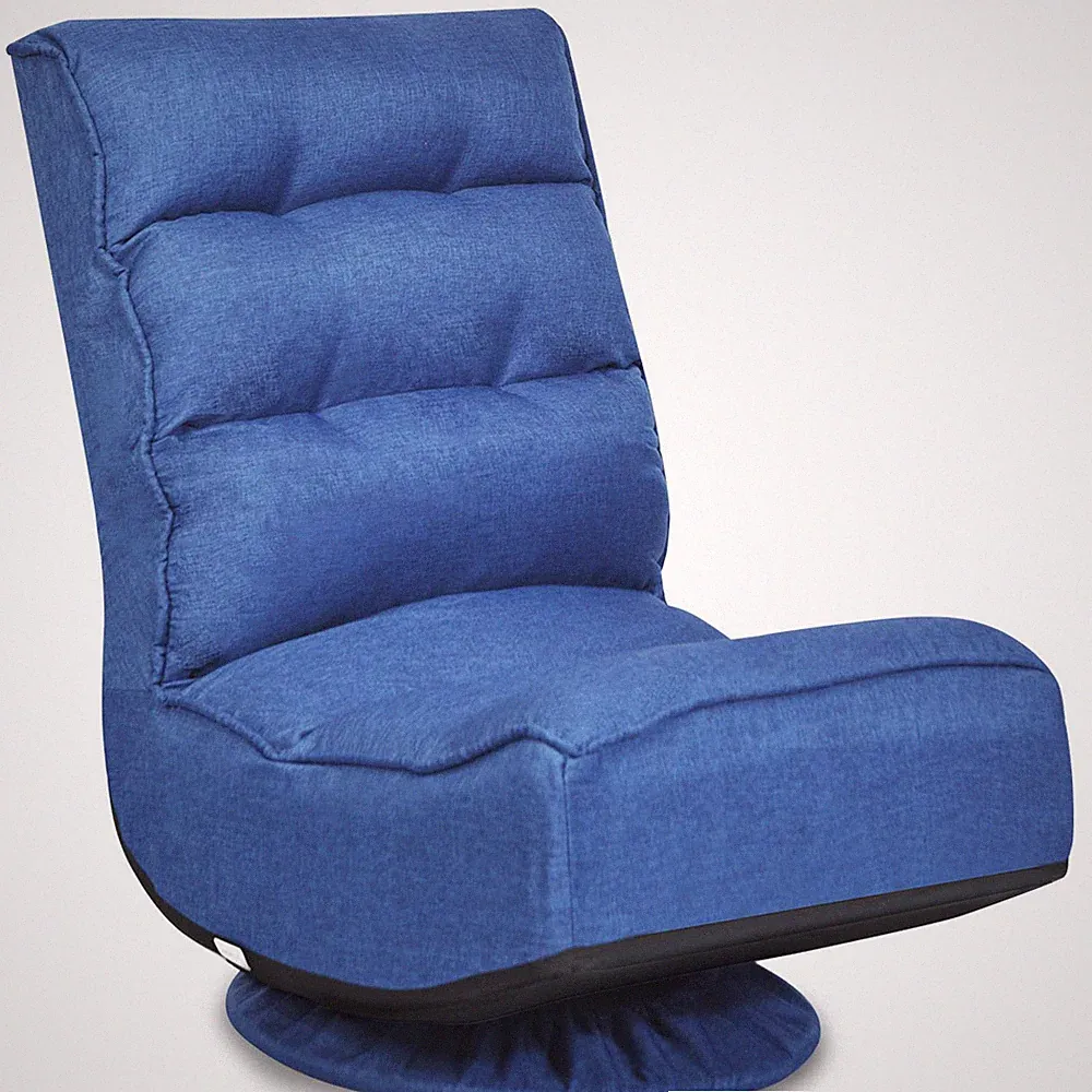 Costway 360 Degree Swivel Floor Gaming Chair 6-Position Folding Lazy Sofa Blue
