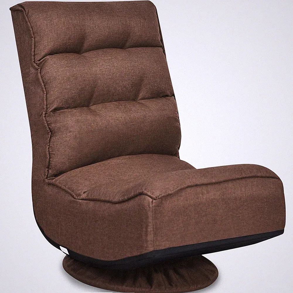 Giantex 360 Degree Swivel Floor Gaming Chair 6-Position Folding Lazy Sofa Coffee