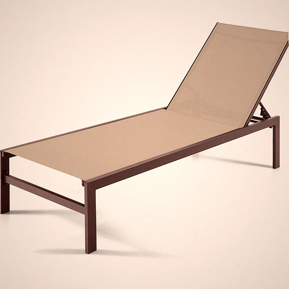 Patiojoy Patio 6-Position Lounge Chair Chaise Aluminium Adjust Recliner Brown
